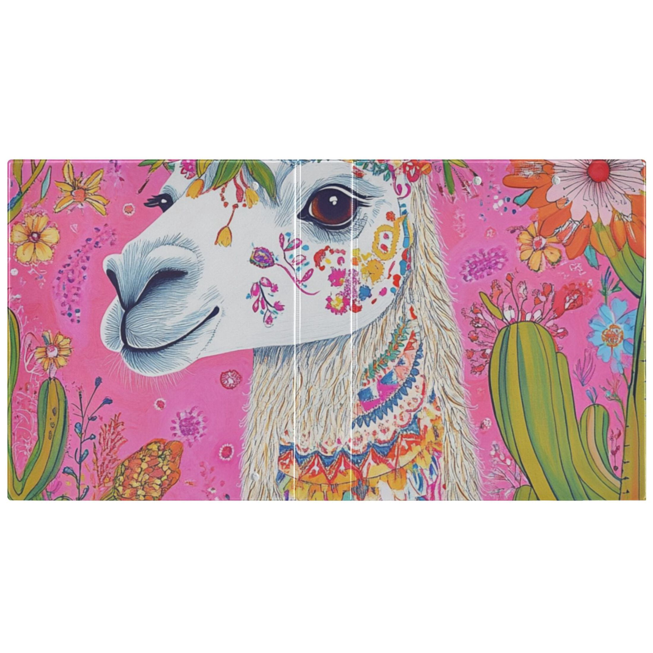 Sheep Face 3 Ring Binders 1.5 inch Hardcover File Folders with Interior Pockets A4 Size Organizer for School Office Hospital