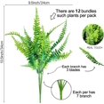 thumbnail image 2 of 12 Plantas Artificiales de Helecho de Boston, arbustos Artificiales, Planta de plástico Verde., 2 of 4