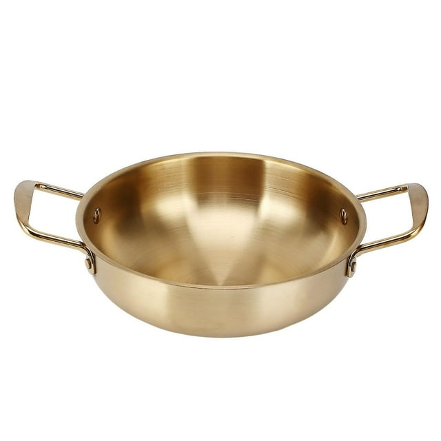 Gold Korean Ramen Pot Stainless Steel Noodle Pot Portable Kitchen Cooking Pot for Household 24cm / 9.4in
