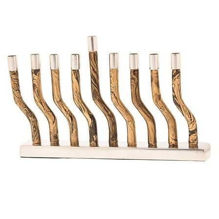 Legacy Judaica 263 Metal Gold Swirls Menorah