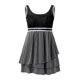 thumbnail image 3 of Gibobby Conjunto de bikini para mujer 2023 Traje de baño dividido para mujer Tankini conservador Conjunto de dos piezas Dobladillo con volantes a rayas(Negro,XL), 3 of 5
