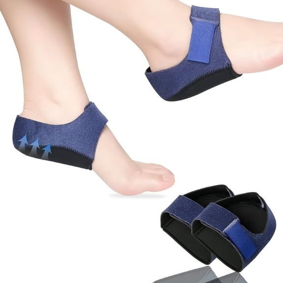 XIRQI Heel Pads, Heel Cups for Plantar Fasciitis, Heel Spur Relief Products for Heel Pain, Cracked Heels - S