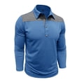 thumbnail image 5 of BRGZLK Men's Fall Golf Shirts 2026 Color Block Regular Fit Long Sleeve Button Up Casual T-Shirts Soft Comfy Stretchy Business Athletic Tee Tops Blue XXL, 5 of 7