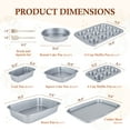 thumbnail image 2 of Cartman Nonstick Grey Bakeware Set 9-pieces with Round/Square Cake Pan,Loaf Pan,6/12 Cup Muffin Pan,Cookie Sheet,Roast Pan,Brush and Spatula Set,Carbon Steel Bake Set, 2 of 7