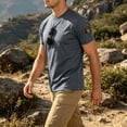 thumbnail image 4 of Mens Loose Fit Tactical T-Shirts Crew Neck Quick Dry Polyester Hook Loop Patch Breathable Short Sleeve Outdoor, Gray, 2XL, 4 of 6
