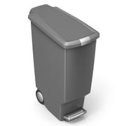 سلة مهملات المطبخ simplehuman، سلة مهملات بلاستيكية سعة 10.6 جالون مع غطاء قفل منزلق آمن، رمادي
