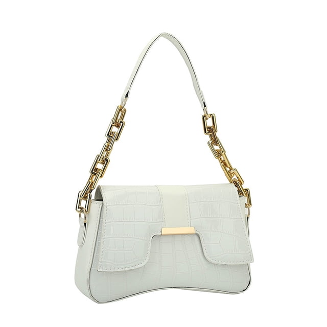 Bolso bandolera de un solo hombro para viajes diarios Bolso nuevo de piel sintética blanco