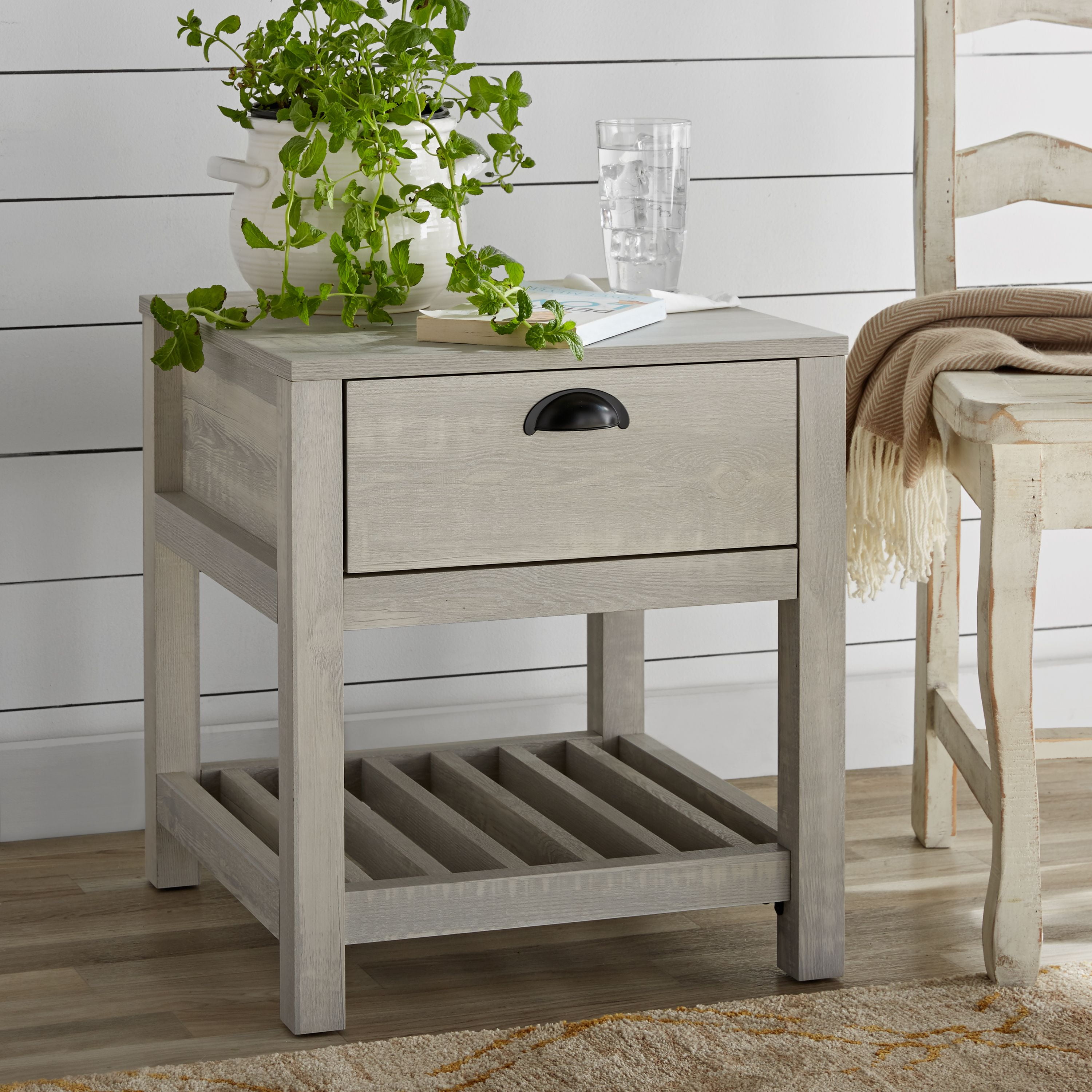 Better Homes & Gardens Kent Accent End Table with Drawer, European Oak