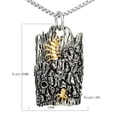 thumbnail image 2 of PAMTIER Men's Stainless Steel Personality Hip Hop Cool Punk Ancient Bark of a Tree Centipede Biker Pendant Necklace Ghost Skeleton with Chain, 2 of 6