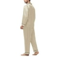 thumbnail image 5 of Besolor Satin Pajamas for Men Button down Sleepwear Soft Silk Loungewear Long Sleeve Tops and Pants Pjs S-XXL, 5 of 7