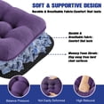 thumbnail image 4 of XIECUVA Chair Cushions for Dining Chairs, Set of 4, Memory Foam Kitchen Chair Cushions with Quilted Non-Slip Rubber Backing, 15.5" x 15.5" x 3.5", Dark Purple, 4 of 8