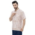 thumbnail image 4 of LA LEELA Men's Hawaiian Shirt Trendy Casual Beach Shirts Short Sleeve Button Down Untuckit Shirts for Men S Floral, Brown, 4 of 6