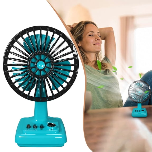 LANpengDZ Retro Desktop Fan Rechargeable Desktop Fan Small Fan Portable And Home Fan A fan Small desktop fan, Gulf Blue Home & Garden Home appliances Fans fan