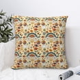 thumbnail image 4 of Pofeuu 70s Hippie Style Print Double-sided plush pillowcase Square Throw Pillow Covers Pillows Cover for Living Room Bedroom Sofa Couch Cushion Cover（No pillow core）-20"x20", 4 of 7