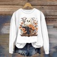 thumbnail image 2 of VBARHMQRT Sweatshirts d'Automne pour Femmes Col Rond Imprimé Sans Capuche Hoodie, 2 of 3