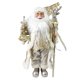 thumbnail image 1 of Figura de Papá Noel de peluche hecha a mano de 18 pulgadas, regalo navideño, colección, muñeco de Papá Noel con estampado de leopardo y bosque marrón, 1 of 5