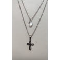 thumbnail image 3 of set de collar y aretes de acero quirurgico  y chapa de plata sin marca collar capas, 3 of 5
