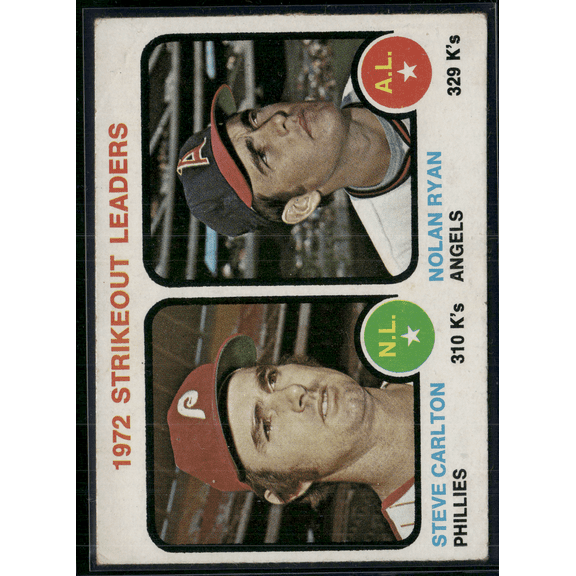 1973 Topps NOLAN RYAN/STEVE CARLTON #67 1972 Strikeout Leaders
