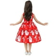 thumbnail image 2 of Girls Christmas Princess Dress Santa Claus Print Ruffle Tutu Party Dress, 2 of 7