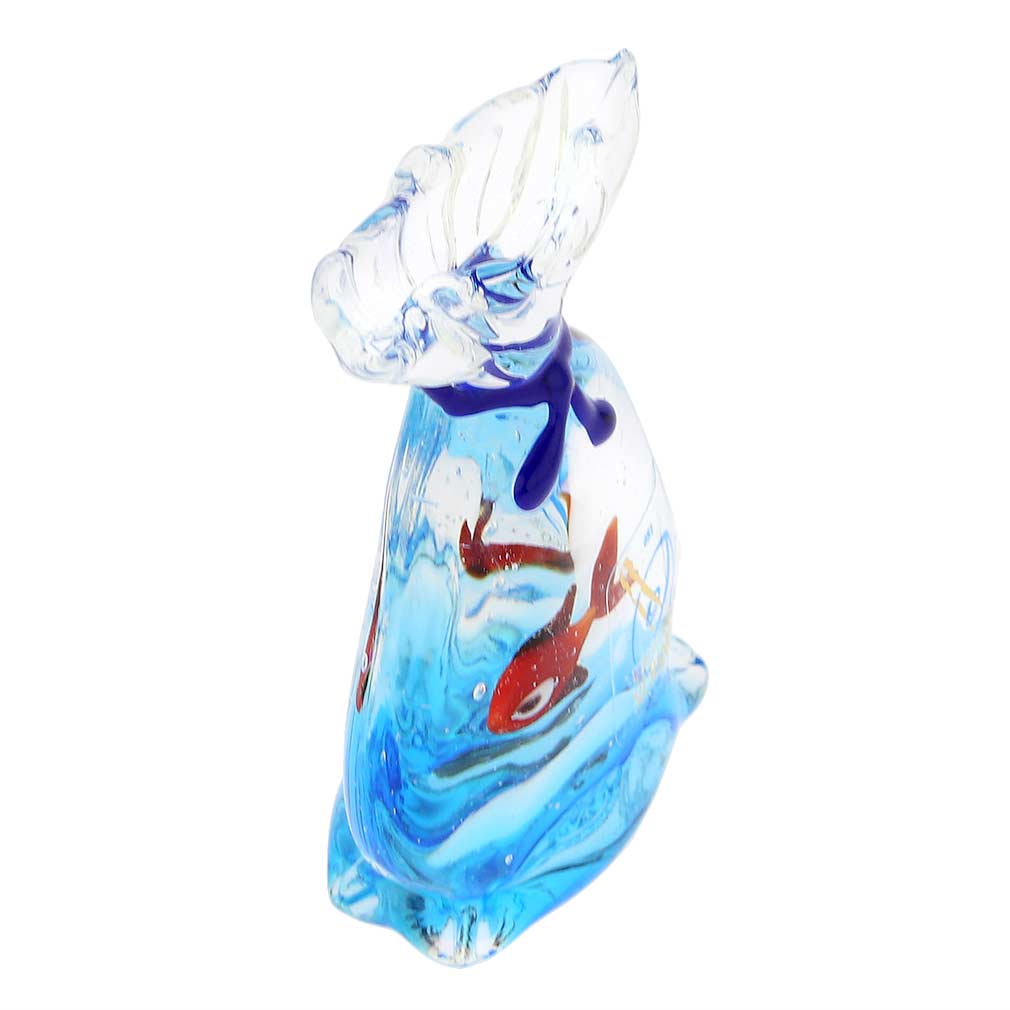 GlassOfVenice Murano Glass Aquarium Bag with Tropical Fish