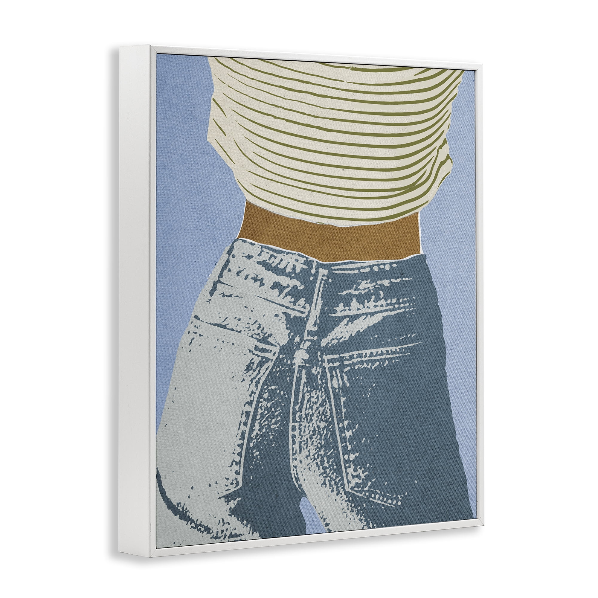 Stupell Industries Vintage Jeans & Tee White Framed Giclee Art, design by Victoria Barnes