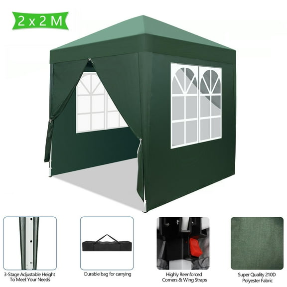 Winado  6.5 x 6.5ft Ez Pop Up Gazebo Canopy Tent for Outdoor Waterproof Party Wedding 4 Sidewalls Green