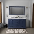 thumbnail image 3 of JERFIT 60 inch Navy Blue Double Sink Bathroom Vanity Set with Quartz Countertop, Soft Close Drawers & Large Mirror, 3 of 9