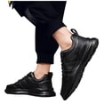 thumbnail image 3 of Xfvqtps Mens Sneakers Lace Up Lightweight Breathable Outdoor Running Walking PU Shoes Fashion Sports Shoes Casual Sneakers Cotton Shoes Black, 3 of 7