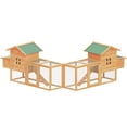 thumbnail image 5 of 160" Chicken Coop Outdoor Wooden Rabbit Hutch Poultry House with Chicken Run Cage, Egg Box & Waterproof Roof, 5 of 5