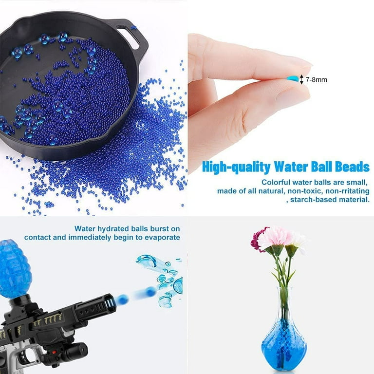 Gel ball blaster refill ammo crystal water beads flower mud water baby  electric explosion toy accessories for kids 10000 per pack blue-11 pack 