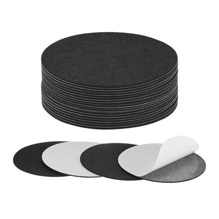 Uxcell 20-Pack Lamp Base Felt, 6 Inch Dia. 2mm Thick Self Adhesive Round Fabric Felt Pads Backed Patch Circles [Black]