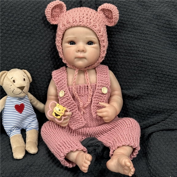 GloTide 50cm/20inch Real Soft Touch Girl Realistic Silicone Reborn Baby Doll With Hand-Drawing Hair