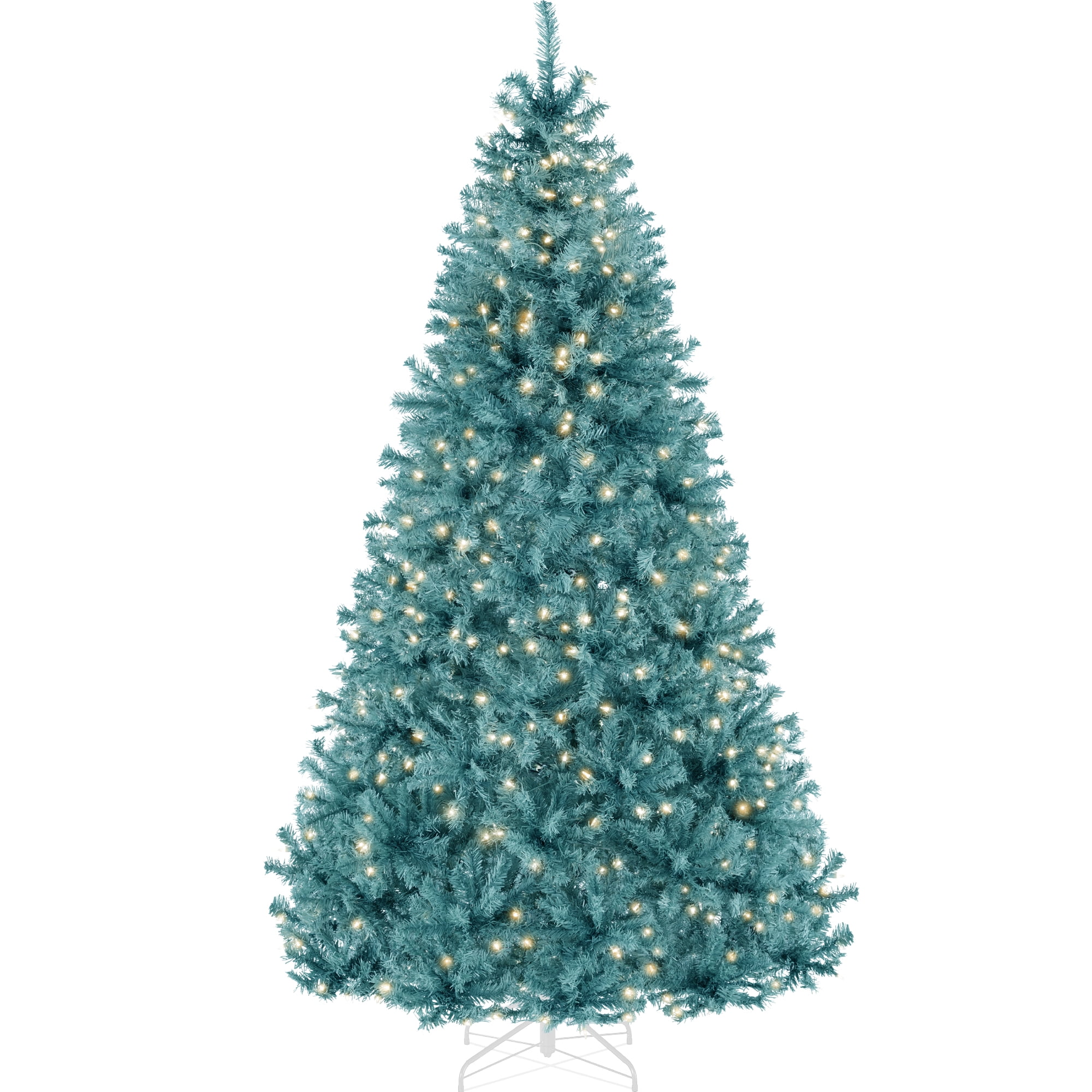Best Choice Products 4.5ft Pre-Lit Peacock Blue Christmas Tree, Artificial Holiday Decoration w/ 175 Lights