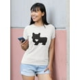 thumbnail image 2 of Corgi Dog Graphic Silhouette With Heart Inside Women White T-Shirt, Female x-Large, 2 of 4