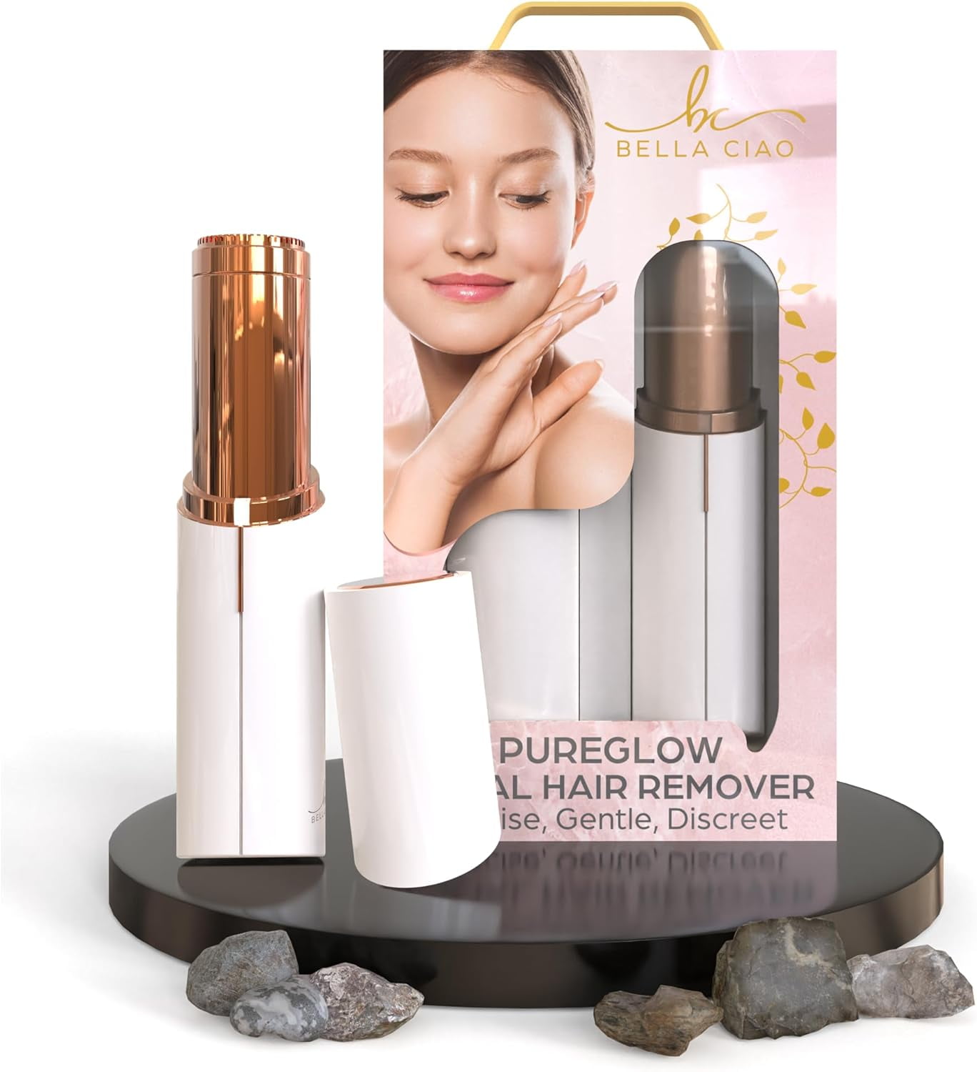 Facial Hair Removal for Women Device, White | Precise, Gentle Beauty & Personal Care Products for Ladies | Flawless Touch Facial Hair Remover for Women w/LED Light | Face Razors