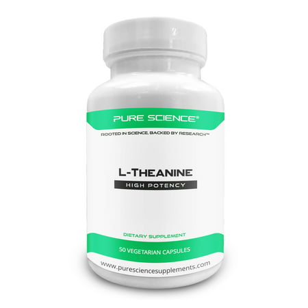 Pure Science L-Theanine Supplement 400 mg - Supports Cognition, Improves Mental Performance and Mood - 50 Vegetarian