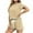 Beige, variant on Lopecy-Sta Loungewear Sets Woman Gift for Wife Pajamas for Women Short Sleeve Pjs Sets Crewneck Striped Tops and Shorts 2 Piece Lounge Sets with Pockets