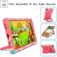 thumbnail image 3 of Kids Case for Samsung Galaxy Tab A 8.0 inch 2019 Tablet SM-T290/T295, Dteck 360 Degree Swivel Handle Grip Stand Heavy Duty Rugged Shockproof Case with Carrying Shoulder Strap, Colorful Rose, 3 of 9