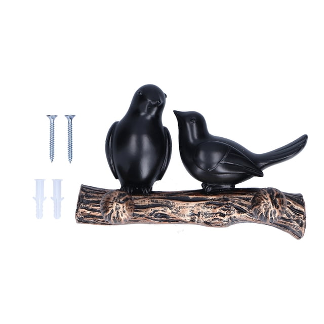 Perchero de resina con forma de pájaro para colgar llaves, sombreros, toallas, bolsos, para el hogar, la sala de estar y la cocina, color metálico.
