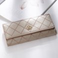 thumbnail image 1 of Cartera de mujer Cartera larga con hebilla coreana con forma de rombo y corona bordada Cartera de mujer, 1 of 5