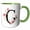 Green/White, variant on 3drose, Pretty Pink Magnolia Flower Monogram Initial G, 11oz Two-tone Blue Mug