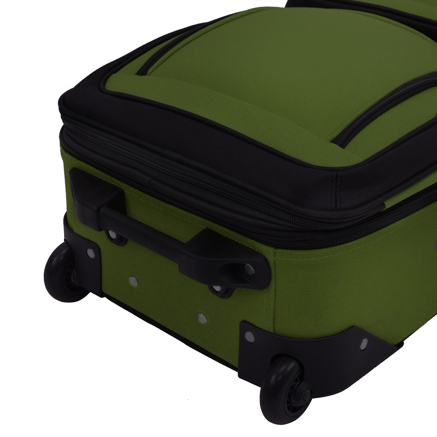 U.S. Traveler Rio Rugged Fabric Expandable Carry-on Luggage, 2 Wheel Rolling Suitcase, Green, 2-Piece - image 6 of 7