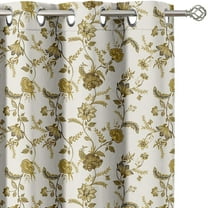 Vargottam Room Darkening Curtains - Vintage Vine Pattern, Set of 2 Panels, 52" x 72" - Grommet-Top Blackout Window/Door Drapes for Bedroom, Nursery & Living Room - Green