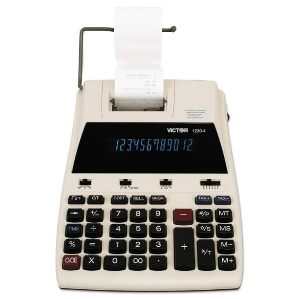 Victor 12204 TwoColor Tax Key Printing Calculator, Black/Red Print, 3