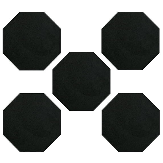 Furnish My Place Modern Plush Solid Black Color Rug - Pets and Kids Friendly Rug, Indoor/Outdoor Mat, Area Rugs Great for Kids, Pets, Event, Wedding, Living Room, Made in USA, 2' Octagon - Set of 5