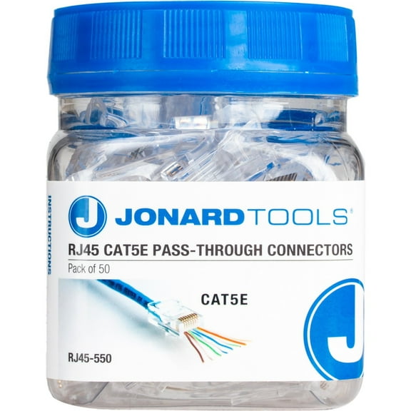 RJ45 CAT5e Pass-Through Connectors (Pack of 50)