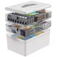 thumbnail image 1 of Caja de almacenamiento de medicamentos de 3 niveles, kit de primeros auxilios a prueba de humedad, organizador familiar, 1 of 4