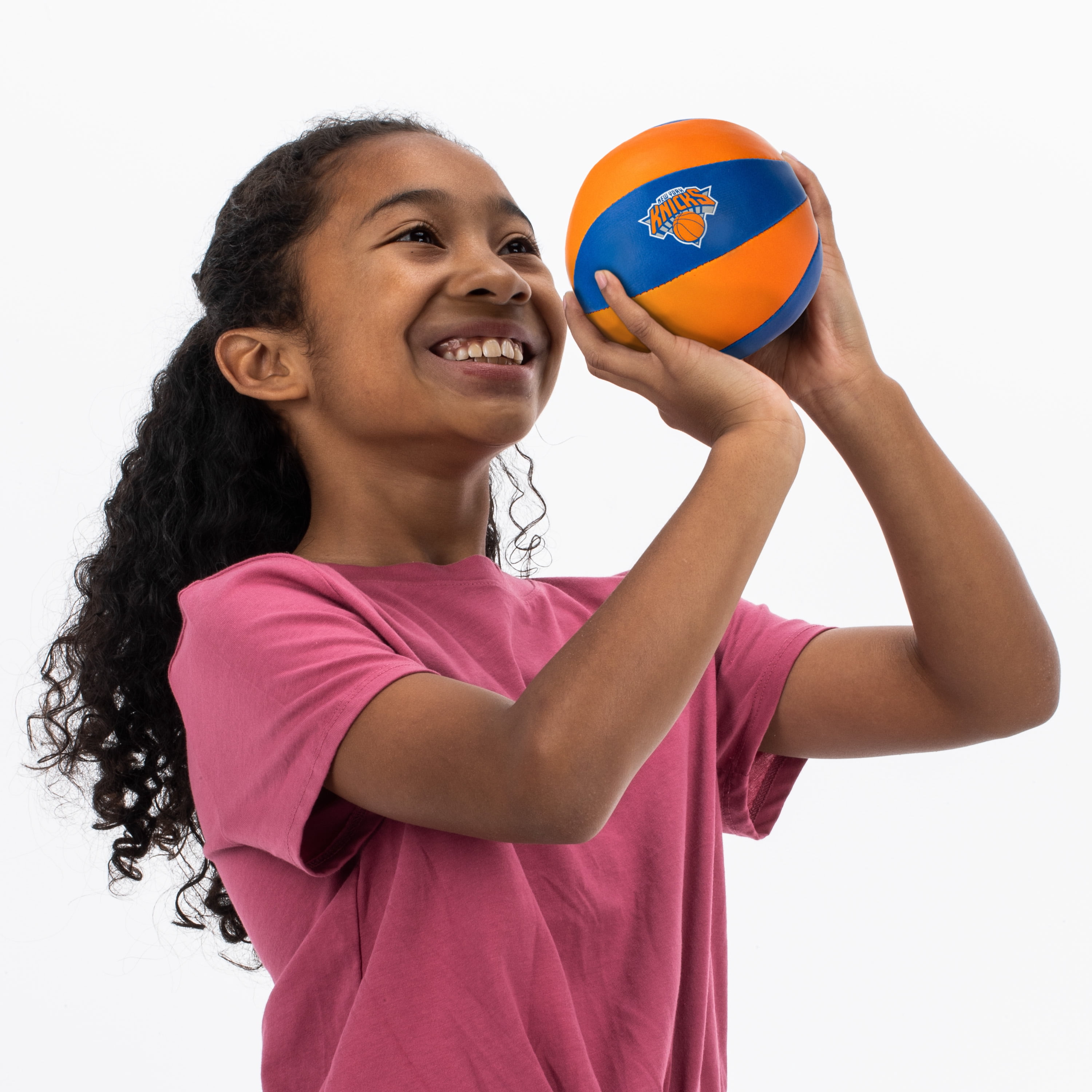 Franklin Sports NBA New York Knicks Toy Basketballs - 2 Pack of Kids Soft Mini Basketballs for Over the Door + Indoor Hoops - NBA Fan Shop Kids Soft Toy Basketballs - (2) Mini Balls Included