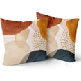 thumbnail image 2 of Boho Pillow Covers 20x20 Set of 2 Navy Blue Burnt Orange Pink Throw Pillows Mid Century Modern Abstract Art Decorative PillowCase Square Cotton Farmhouse Cushion Case Decor for Couch Sofa Bed, 2 of 6