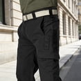 thumbnail image 5 of Multi Pocket Work Pants Mens Cargo Trousers Straight Leg Utility Pants Solid Color Casual Hiking Pants Long Pants for Men, 5 of 6